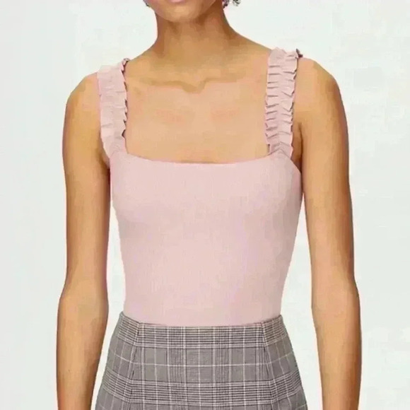 Aritzia Sunday Best Light Pink Firecracker Bodysuit in Dusty Rose Pink - Picture 2 of 4